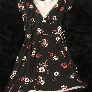 Black with Floral Mini Dress